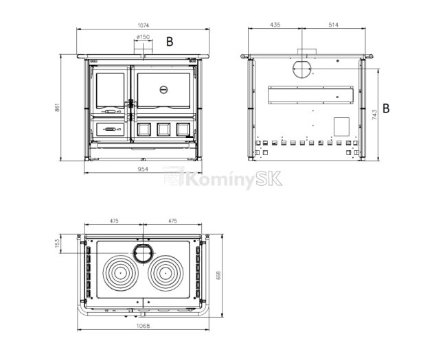 Rozmery šporáku Rosa Maiolica
