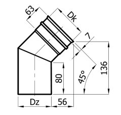 Koleno T-45 spalinový komín