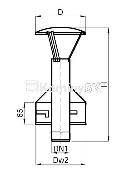 Výkres striešky turbo komína