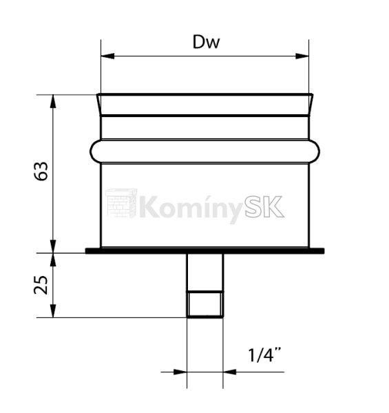 Miska záslepka pretlakového komínového systému