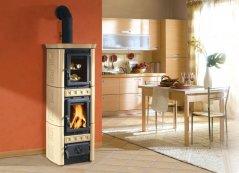 Kachle s rúrou Gaia Forno Krémové