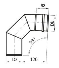 Koleno s tesnením T93