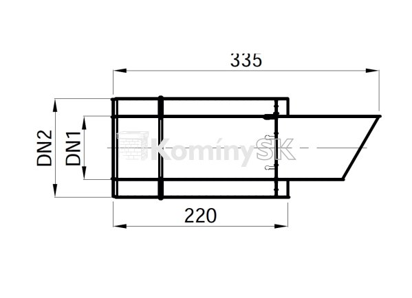 Výkres bočný vývod turbo komín