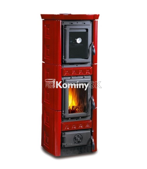 Kachle s rúrou Gaia Forno Bordové