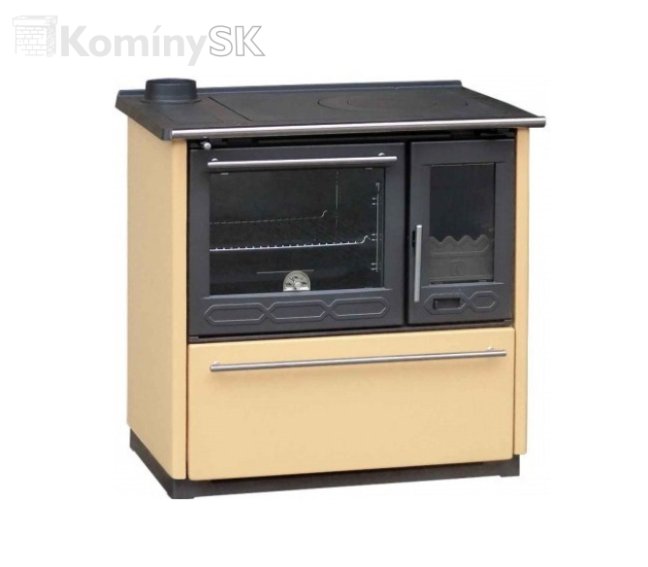 Šporák Plamen 850 gas na drevo krémový ľavý