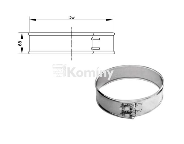 Spojka nerezého komíny