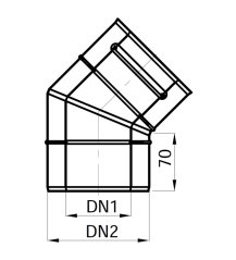 Výkres koleno 45 turbo nerezový komín