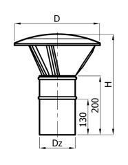 Komínová strieška pretlakový komín 80 mm