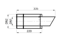 Výkres bočný vývod turbo komín