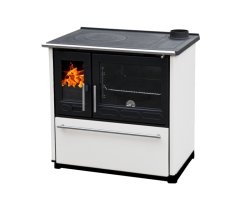 Plamen 850 GAS sporák na drevo a tuhé palivo biely pravý