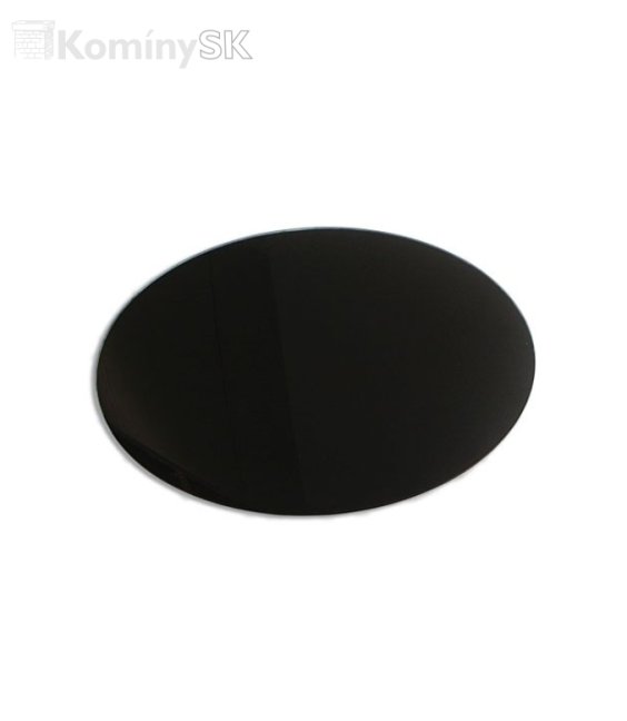Okrúhla podložka zo skla pod kachle čierne sklo
