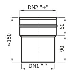 Rozmery redukcie do pretlakového systému