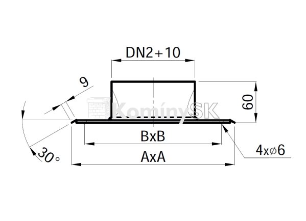Výkres krycia nerezová doska
