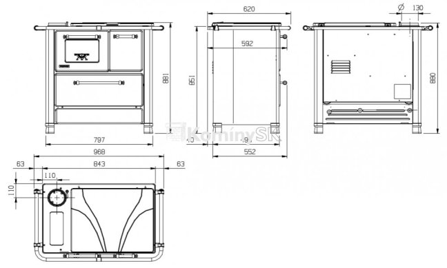 Šporák Nordica ROMANTICA 4,5 SX Krémový