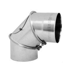 Nerezové koleno s otvorom čistiacim nastaviteľné 0-90 stupňov
