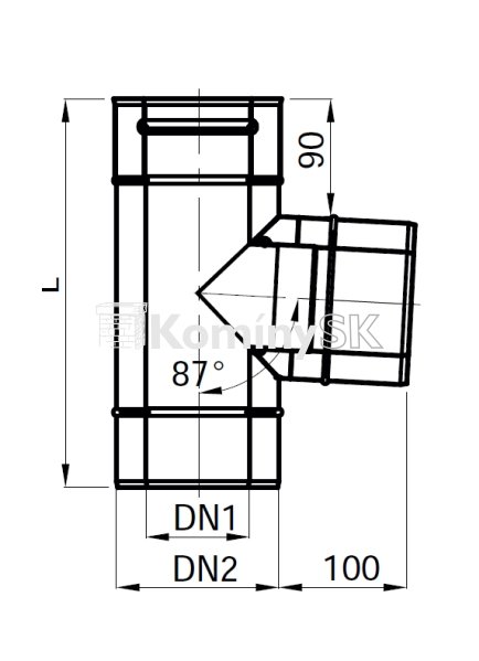 Výkres dymovod T-87 turbo komín