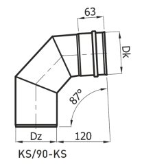 Koleno T-87 pretlakový kotol